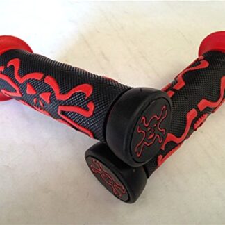Skull Grips RED QUAD YAMAHA KAWASAKI POLARIS SEADOO WATERCRAFT BOMBARDIER JET SKI FOREMAN RECON RINCON Brute Force Prairie ATV BRUIN GRIZZLY KODIAK(7/8" BOTH SIDE)