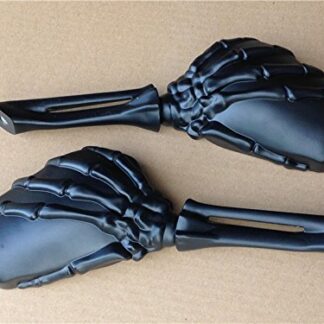 Skull Mirror For Harley Heritage Sportster Dyna Glide Softail Kawasaki Ninja Blk