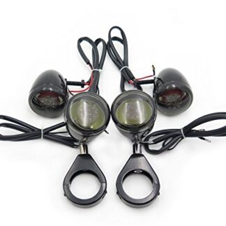 Smoke Lens Motorcycle Turn Signals Kit For Harley Davidson Bullet Led 41Mm