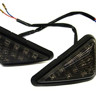 Smoke Triangle Flush Mount LED Turn Signals for 1995-2007 Yamaha YZF R6 R1 600r Kawasaki Ninja Zx10r Zx9r Zx6r 00-06 Suzuki Gsxr 600 750 1000 CBR F4 600 929 954 1000 Rr