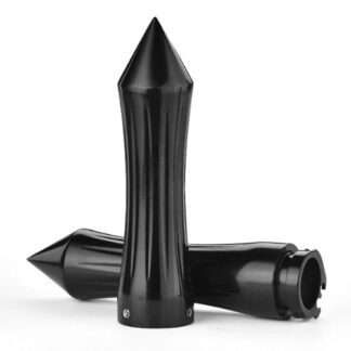 Spiked Black Motorcycle 1" Handlebar Hand Grips w/Throttle For Harley Kawasaki Suzuki Yamaha Custom Bike