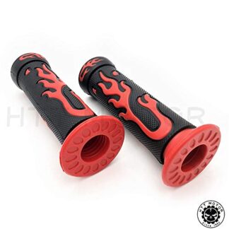 Sport Bike Dirt Bike Motorcycle Flame Gel Style Grips Compatible with RED MOTORCYCLE APRILLA DUCATI TRIUMPH HONDA YAMAHA KAWASAKI SUZUKI Polaris Suzuki Yamaha Offroad KTM DIRT BIKE(7/8" LEFT 1" RIGHT)