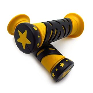 Sport Bike Dirt Bike Motorcycle Star Gel Style H Grips YELLOW Compatible with MOTORCYCLE APRILLA DUCATI TRIUMPH HONDA YAMAHA KAWASAKI SUZUKI Polaris Suzuki Offroad KTM DIRT BIKE(7/8" LEFT 1" RIGHT)