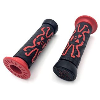 Sport Bike Skull Gel Style H Grips RED Compatible with MOTORCYCLE APRILLA DUCATI TRIUMPH HONDA YAMAHA KAWASAKI SUZUKI Polaris Suzuki Yamaha Dirt Bike Offroad KTM DIRT BIKE(7/8" LEFT 1" RIGHT)