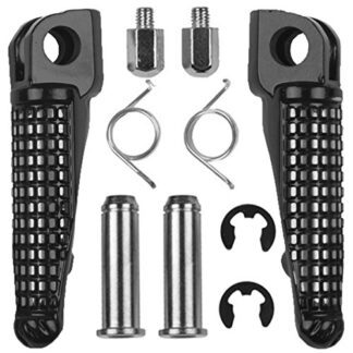 TCMT Black Front Foot Pegs Motorcycle Footpeg Footrest Bracket Set For Kawasaki ZX-6R 2003 2004 2005 2006 2007 2008 2009 2010 2011 2012 2013