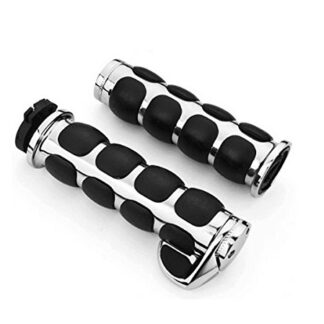 TESWNE Motorcycle Aluminum Chromed Handle Grips End Grips 1 inch for Honda Yamaha Kawasaki 1 Pair