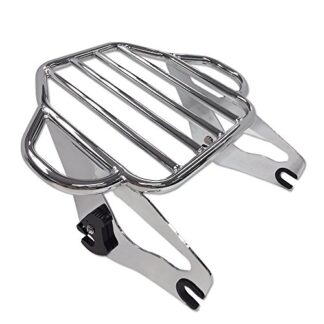 TJMOTO Chrome 2 Two Up Tour Pak Mount Luggage Rack Compatible with Harley Touring Electra Glide Road King Street Glide FLHX FLTR 2009-2016
