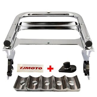TJMOTO Chrome Detachable Two-up Tour Pak Pack Mounting Luggage Rack For Harley Touring Electra Glide Road King 1997-2008