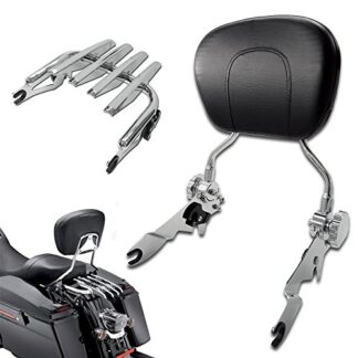TJMOTO NEW Adjustable Detachable Chrome Backrest Sissy Bar Stealth Luggage Rack For Harley Davidson Touring 2009-2019 Electra Glide Road King Street Glide
