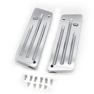 TJMOTO Triple Chrome Aluminium CNC Machined Deep Cut Hard Billet Saddlebag Latch Covers For Harley Davidson FLH FLT Touring Models 1993-2013