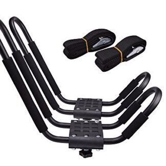 TMS J-Bar Rack HD Kayak Carrier Canoe Boat Surf Ski Roof Top Mounted on Car SUV Crossbar