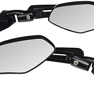 TMS MR-SF-062-Black-Blue Black Aluminum Rearview Mirror (Rear View Blue for Honda Yamaha Suzuki Kawasaki)