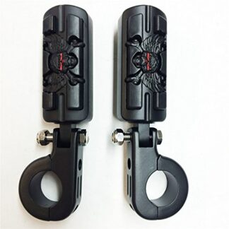TTMT Wing Skull Zombie Shape Rider 1 1/2" Stiletto 4475 Foot Peg P-Clamps For Shadow ACE Magna Valkyrie Black Body Black Rubber
