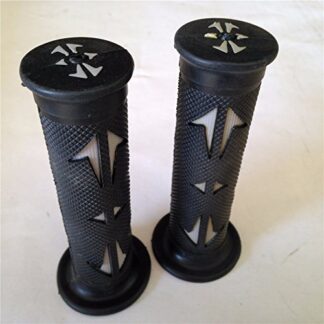 Universal ATVs & PWC Rubber Comfort Grips- Black & GRAY QUAD YAMAHA KAWASAKI POLARIS SEADOO BOMBARDIER JET SKI FOREMAN RECON RINCON Brute Force Prairie BRUIN GRIZZLY KODIAK(7/8" BOTH SIDE)