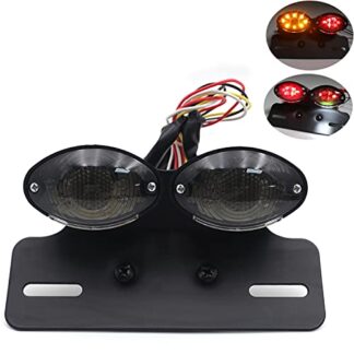 Universel œil de chat personnalisés Moto Queue de frein lumière de plaque d'immatriculation Noir clair