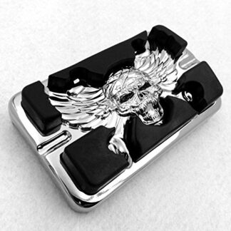 Wing Skull Zombie Emblem Chromed Willie G Skull Foot Large Brake Pedal For Harley Touring FLHTK Trike 1980-2014