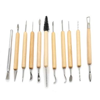 XHT- 11Pcs Pottery Tool Set Carving Sculpting Modeling Hobby Ceramics Art Supplies Kit [P/N: ET-TOOL017-SR]