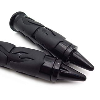 XHT- 1Pair Flame Fire Spike Hand Grip 7/8" Handlebar For Suzuki Kawasaki Yamaha [P/N: MT291-007B]