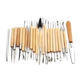 XHT- 22Pcs Pottery Tool Set Carving Sculpting Modeling Hobby Ceramics Art Supplies Kit[P/N: ET-TOOL018-SR]