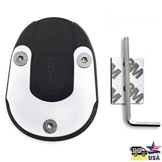 XHT- Extension Kickstand Plate Black Aluminum Kickstand Pad Compatible with Yamaha FJR1300 2001-2019 Nice CNC Side Stand Plate [P/N: GZSP-JD-028]