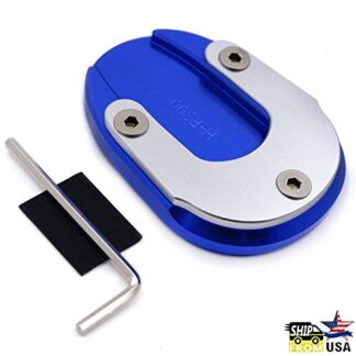 XHT- Extension Kickstand Plate Blue Aluminum Kickstand Pad Compatible with Yamaha FJR1300 2001-2019 Nice CNC Side Stand Plate [P/N: GZSP-JD-028]