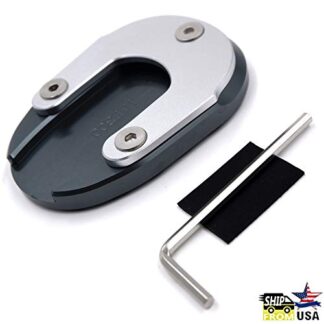 XHT- Extension Kickstand Plate Gray Aluminum Kickstand Pad Compatible with Yamaha FJR1300 2001-2019 Nice CNC Side Stand Plate [P/N: GZSP-JD-028]