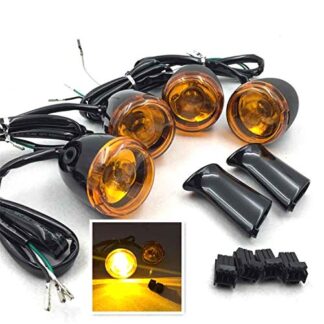 XHT- Front Rear Turn Signal Indicator Kit Compatible with '92-'16 Harley Sportster XL 883 1200 Yellow [P/N:XHT224-017F+R]