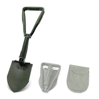 XHT- Green Military Style Tri-Fold Shovel Survival Camping Scouting Entrenching Spade