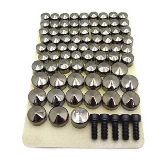 XHT- Gun Black Engine/Transmission Bolt Cover Topper Cap Compatible with 2007-2013 Harley FLT FLH [P/N: MT247-001]