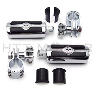 XHT(BC)- 1" 1 1/4" Highway Radical Skull Foot Pegs Clamps For Harley Sportster 883 1340