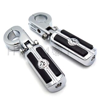 XHT(BC)- 1 1/4" Skull Rider Foot Pegs P Clamps For VT750 VT1100 VTX1300 1800 Magna