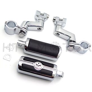 XHT(BC)- 1" ENGINE GUARDS Skull Foot Pegs Clamps For Harley Sportster 883 1340 XL1200