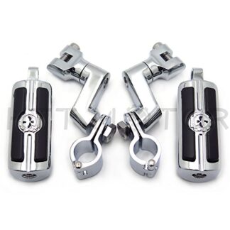 XHT(BC)- 1" Highway Radical Skull Foot Pegs Clamps For Harley Sportster 883 1340 XL1200