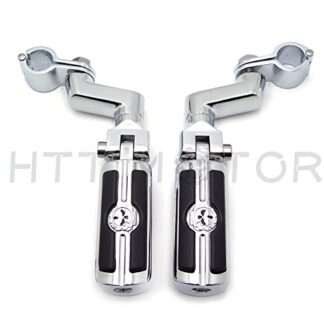 XHT(BC)- 1" Skull Foot Pegs Mount Clamps For GoldWing GL1800 GL1500 GL1100 GL1200