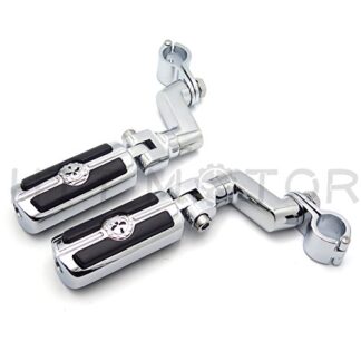 XHT(BC)- 1" Skull Rider Foot Pegs Clamps For VT750 VT1100 VTX1300 VTX1800 Magna