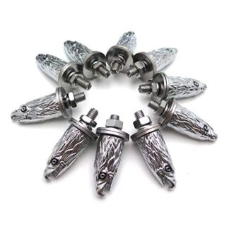 XHT(BC) 10 PCS Chrome Eagle Head Bolts Screws For License Plate Tag Frame Windshield Trim