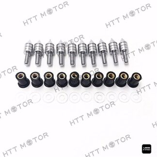 XHT(BC)- 10X Windscreen Windshield Bolts Screw Kit For Suzuki Yamaha Kawasaki chrome