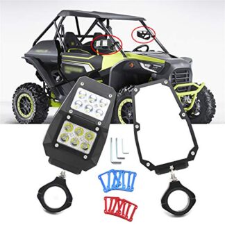 XHT(BC) 1.75"-2" Roll Cage Rear View Side Mirrors w/LED Lights Compatible with UTV Polaris RZR [P/N: UTV-015-BK]