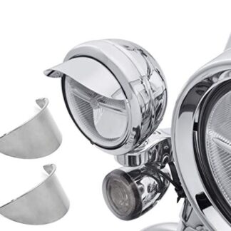 XHT(BC)- 1Pair 4.5" Steel Passing Lamp Visor SPOTLIGHT VISOR Compatible with Harley Touring Dyna Sporster [P/N: MT325-022]