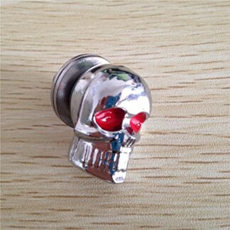 XHT(BC)- 2 PCS Chrome Skull Red Eye Bolts Screws Fit For Universal License Plate Tag Frame Windshield Trim Fantastic Replacement