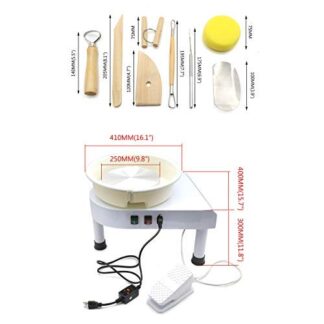 XHT(BC) 25CM Triangle Electric Pottery Wheel Ceramic Machine Work Clay Art Craft DIY 110V 350W [P/N: ET-TOOL021-WHITE]