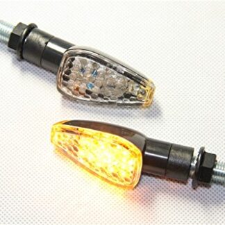 XHT(BC)- 2x Universal Motorcycle Bike Black LED Turn Signal Blinker light Indicator AMBER
