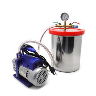 XHT(BC) 3 Gallon Vacuum Chamber Degassing Silicone & 3CFM Single Stage Pump Air AC Kit