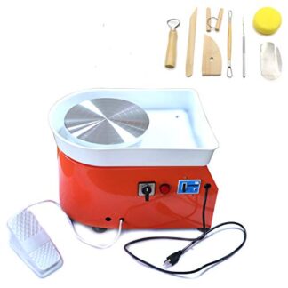 XHT(BC) 350W 25cm 110V Removable Foot Pedal Pottery Wheel Table Top Ceramic Forming Machine With A Bag Of Tool Kit Clay Craft [P/N: ET-TOOL022-ORANGE]