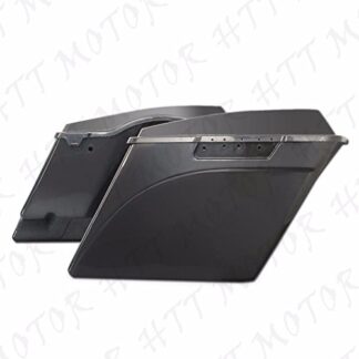 XHT(BC)-4" Stretched Unpainted Black Saddlebags W/Lib For '94-'13 Harley Touring Street