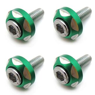 XHT(BC)- 4Pcs 6mm Thread Dia Aluminum Alloy Decorative License Plate Bolt Screw Compatible with Most Car Motorcycle [P/N: XHT215-021]