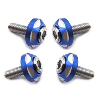 XHT(BC)- 4Pcs 6mm Thread Dia Aluminum Alloy Decorative License Plate Bolt Screw Compatible with Most Car Motorcycle [P/N: XHT215-021]