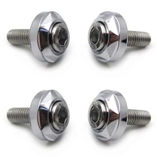 XHT(BC)- 4Pcs 6mm Thread Dia Aluminum Alloy Decorative License Plate Bolt Screw Compatible with Most Car Motorcycle [P/N: XHT215-021]