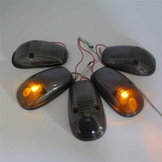 XHT(BC)- 5 PCs Smoke Cab Marker Light Cover Lens+Base Housing Fit For 2003-2012 Dodge RAM and 1500/2500/3500 2008-2012 Dodge RAM 4500/5500 Cab Roff Lights