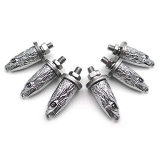 XHT(BC) 6 PCS Chrome Eagle Head Bolts Screws For License Plate Tag Frame Windshield Trim